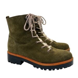 Marc Fisher Women’s Izzie Sherpa Accent Dark Olive Suede Boots